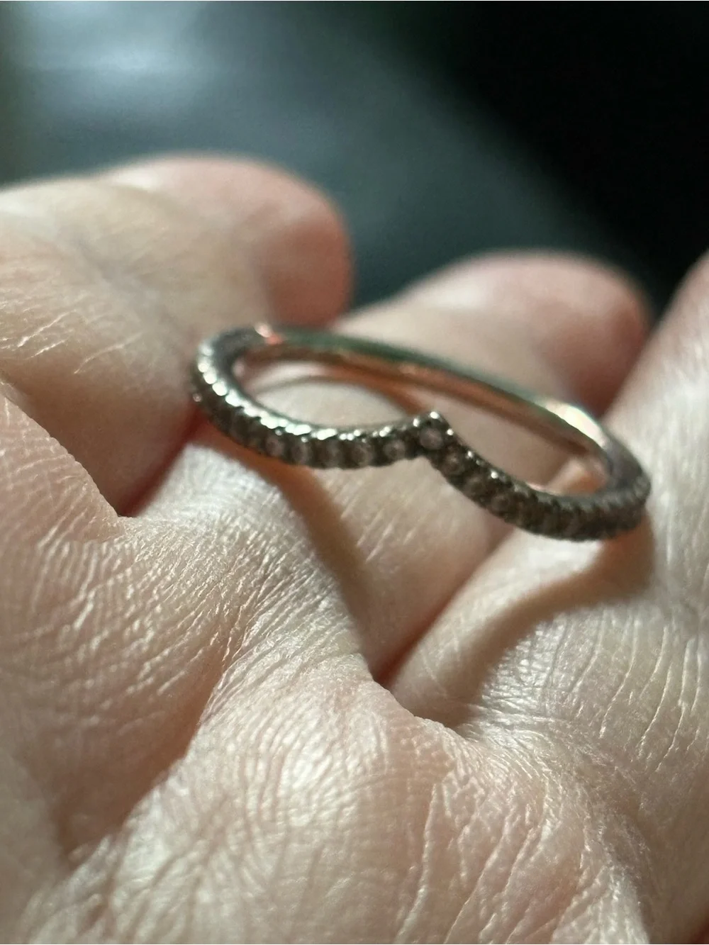 Pandora Rose Gold Pave V-Shape Ring